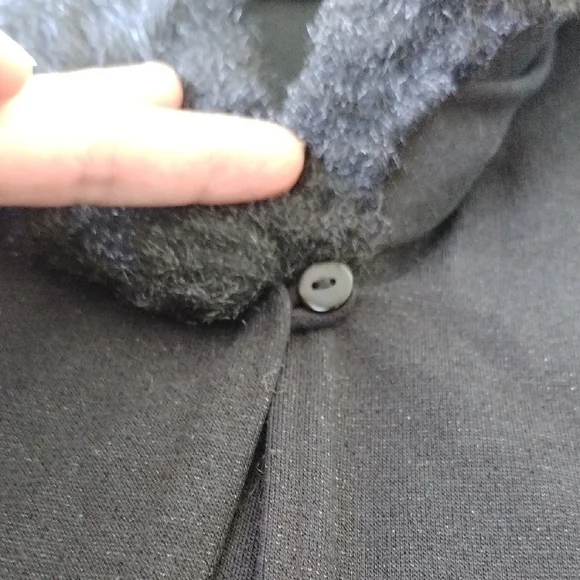 LIMITED TIME OFFER! Indication Black Faux Fur Coatwith Matching Pant - Picture 7 of 17